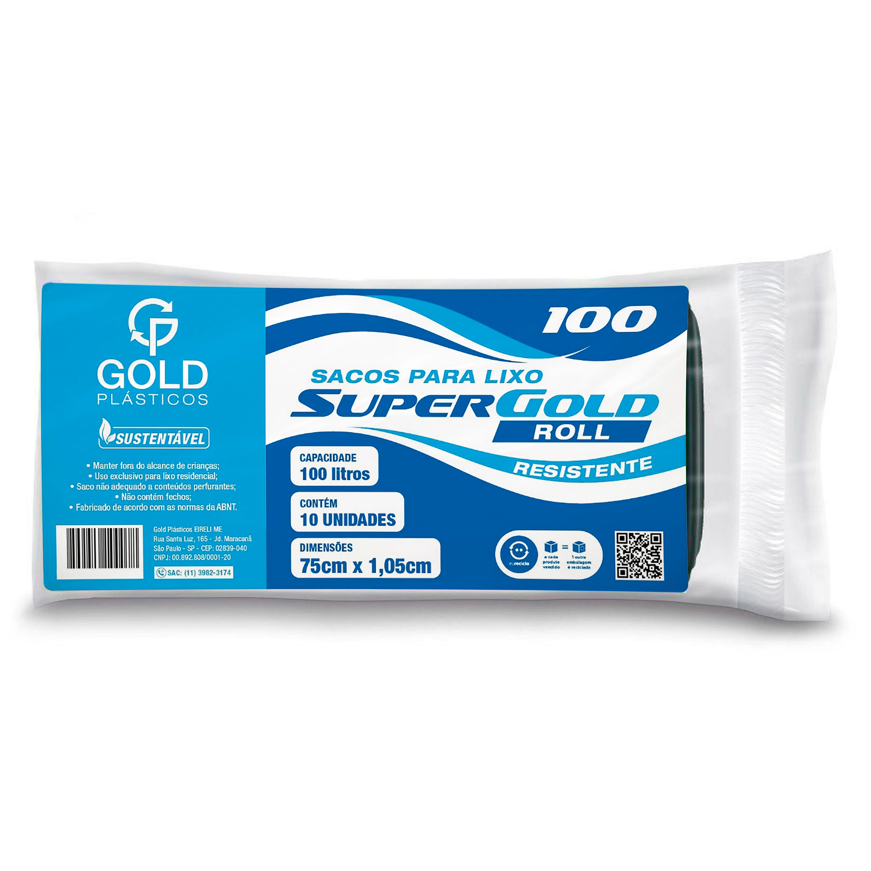 Saco De Lixo Super Gold Roll 100l