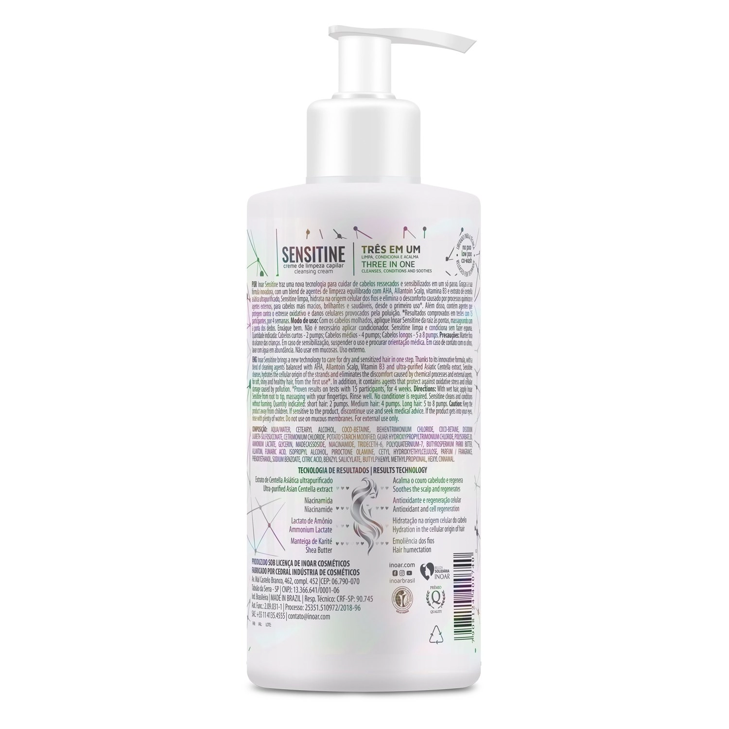 Creme De Limpeza Inoar Sensitive Frasco 400ml
