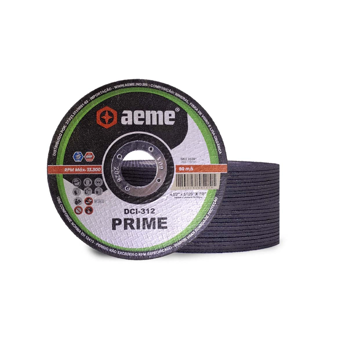 Disco Corte Fino Aeme Dci 312 4.1/2x5/128x7/8 (115x1.0x22.2) 50 Unidades
