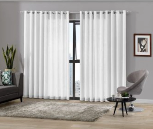 Cortina Duplex Monaco Flame Branco 260x170cm 01011.12 Bella Janela
