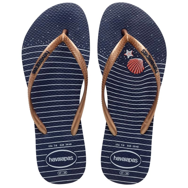 Chinelo Ad Havaianas Slim Nautical Mar/rose/mar
