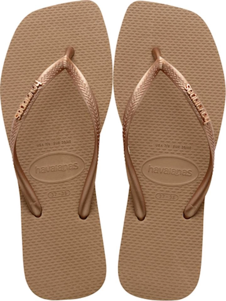 Sandalia Havaianas Slim Sq Logo Met Fc Rose Goldrose Gold