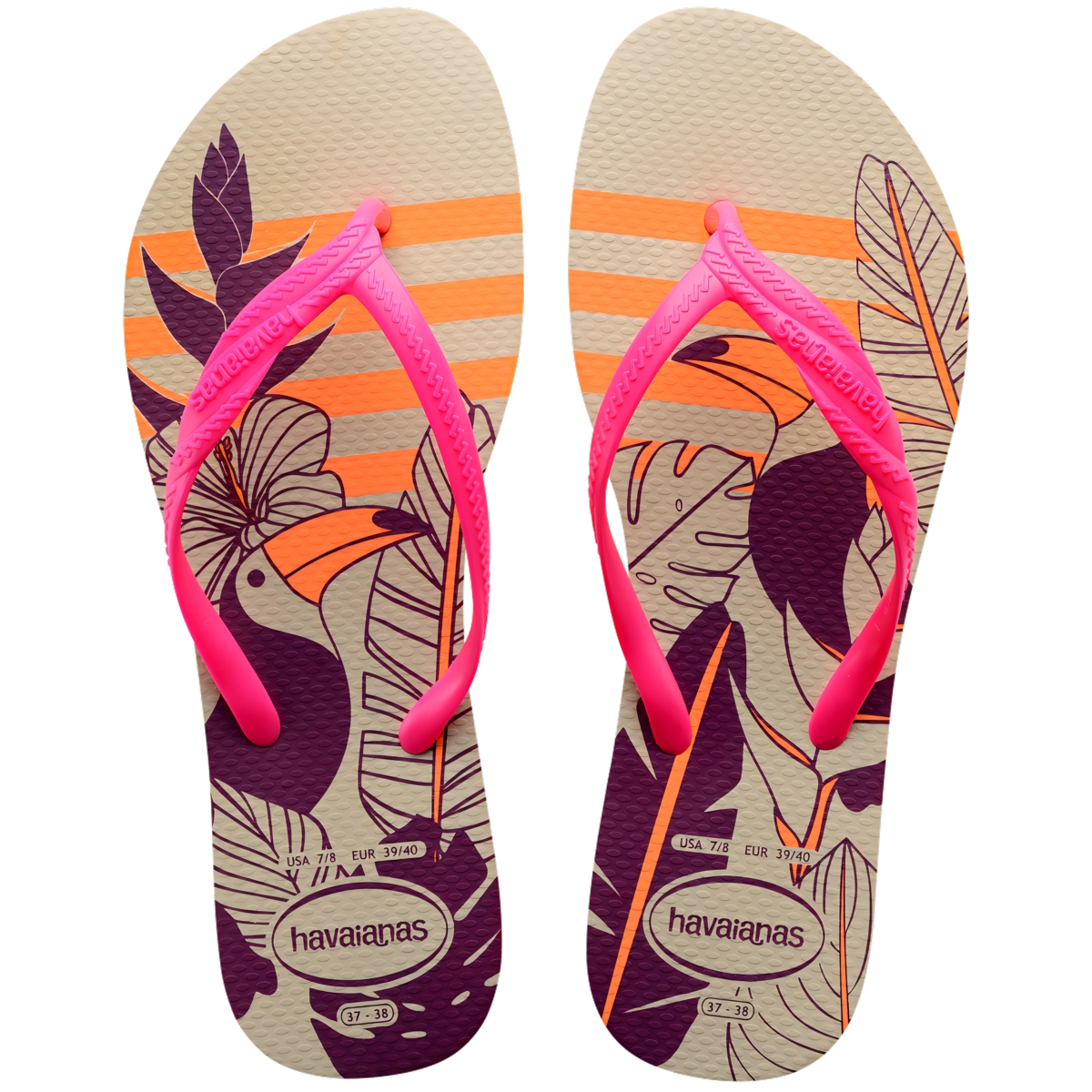Chinelo Bege Palha Fantasia Style Havaianas Women N° 33/34