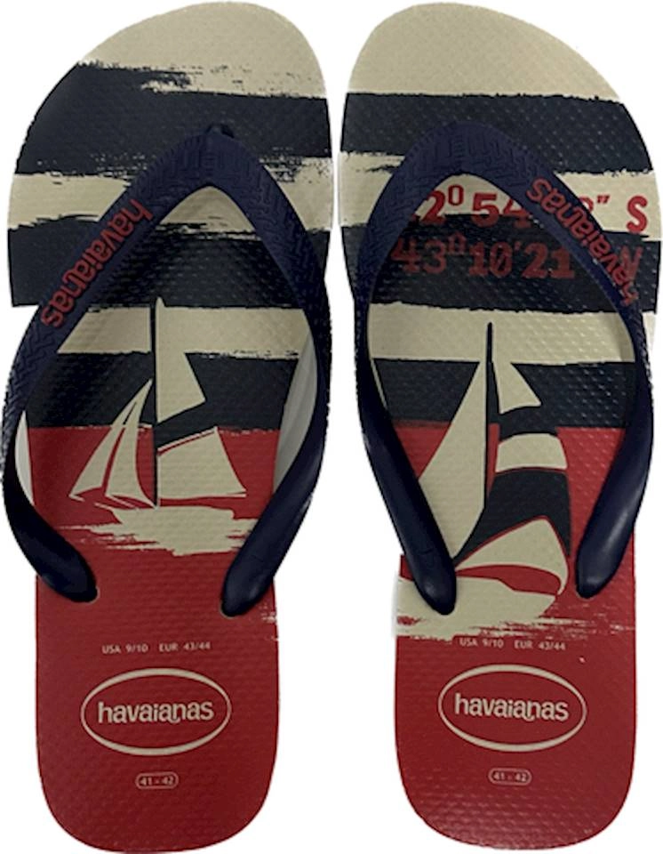 Chinelo Adulto Havaianas Top Nautical Bege Marinho