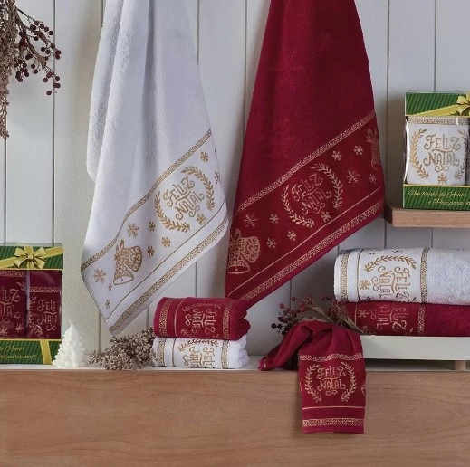 Toalha Rosto Natalina Sinos Laca 45x68cm 592.111.360 Appel