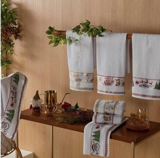 Pano Copa Natalina Boas Festas Branco 45x68cm 592.070.001 Appel