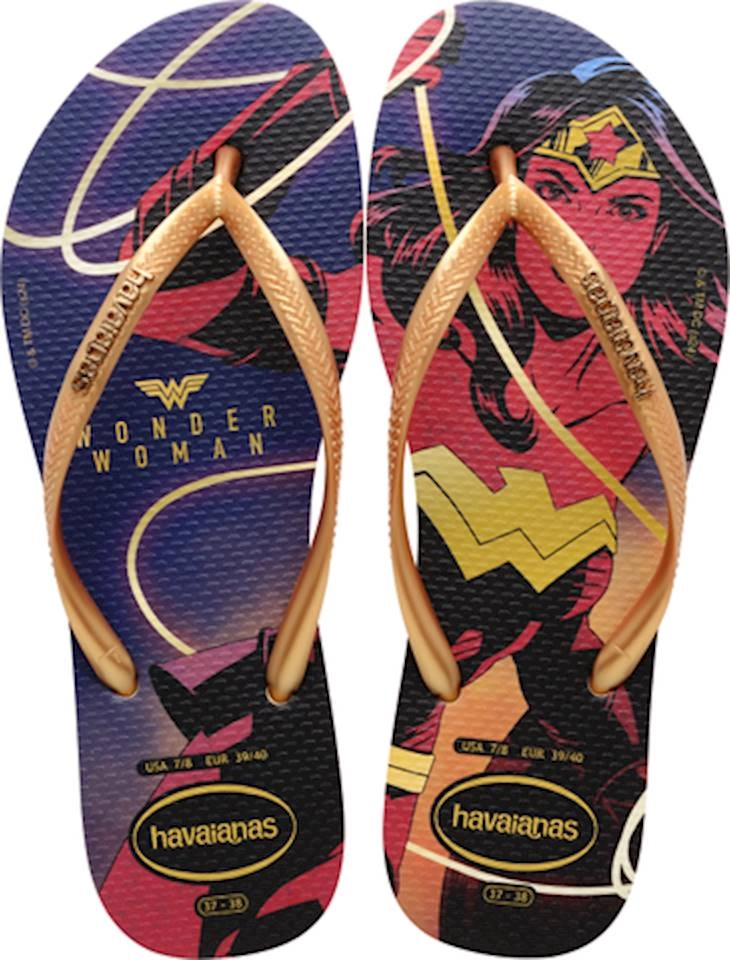 Chinelo Adulto Havaianas Slim Wonder Woman Marinho
