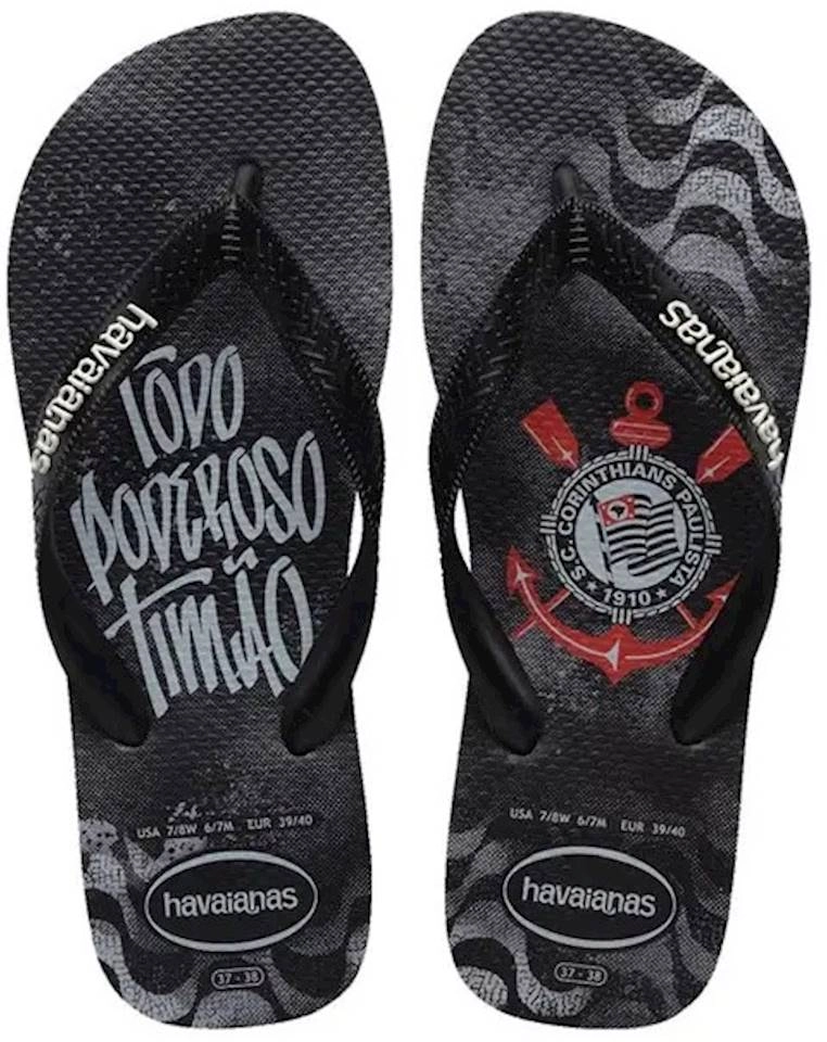 Chinelo Adulto Havaianas Top Times Corinthians Preto Ll