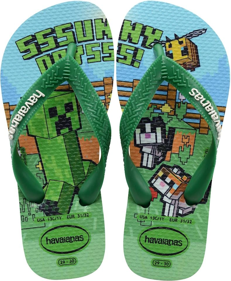 Chinelo Infantil Havaianas Minecraft Verde