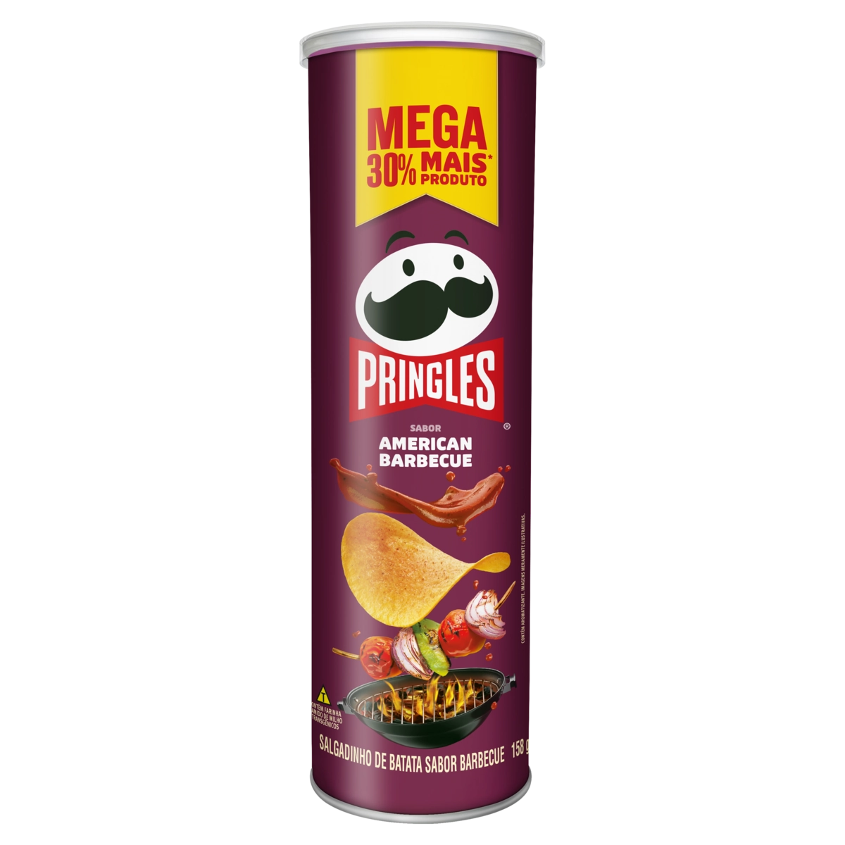 Salgadinho de Batata American Barbecue Pringles Mega Tubo 158g