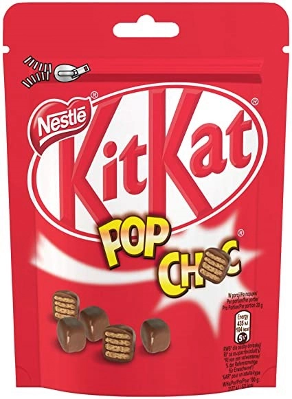 Wafer Recheio E Cobertura Chocolate Kitkat Pop Choc Pacote 140g