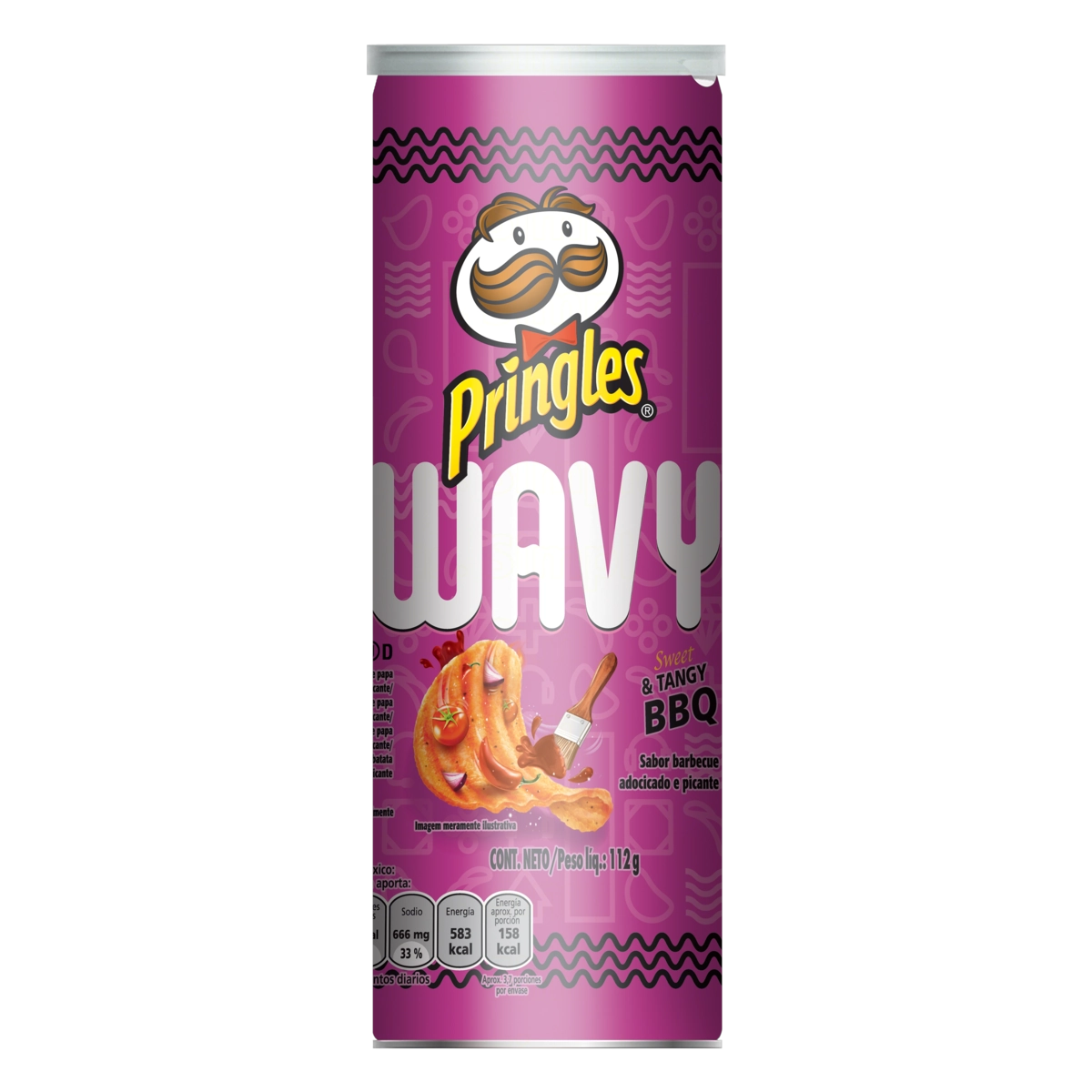Salgadinho De Batata Barbecue Pringles Wavy Tubo 112g