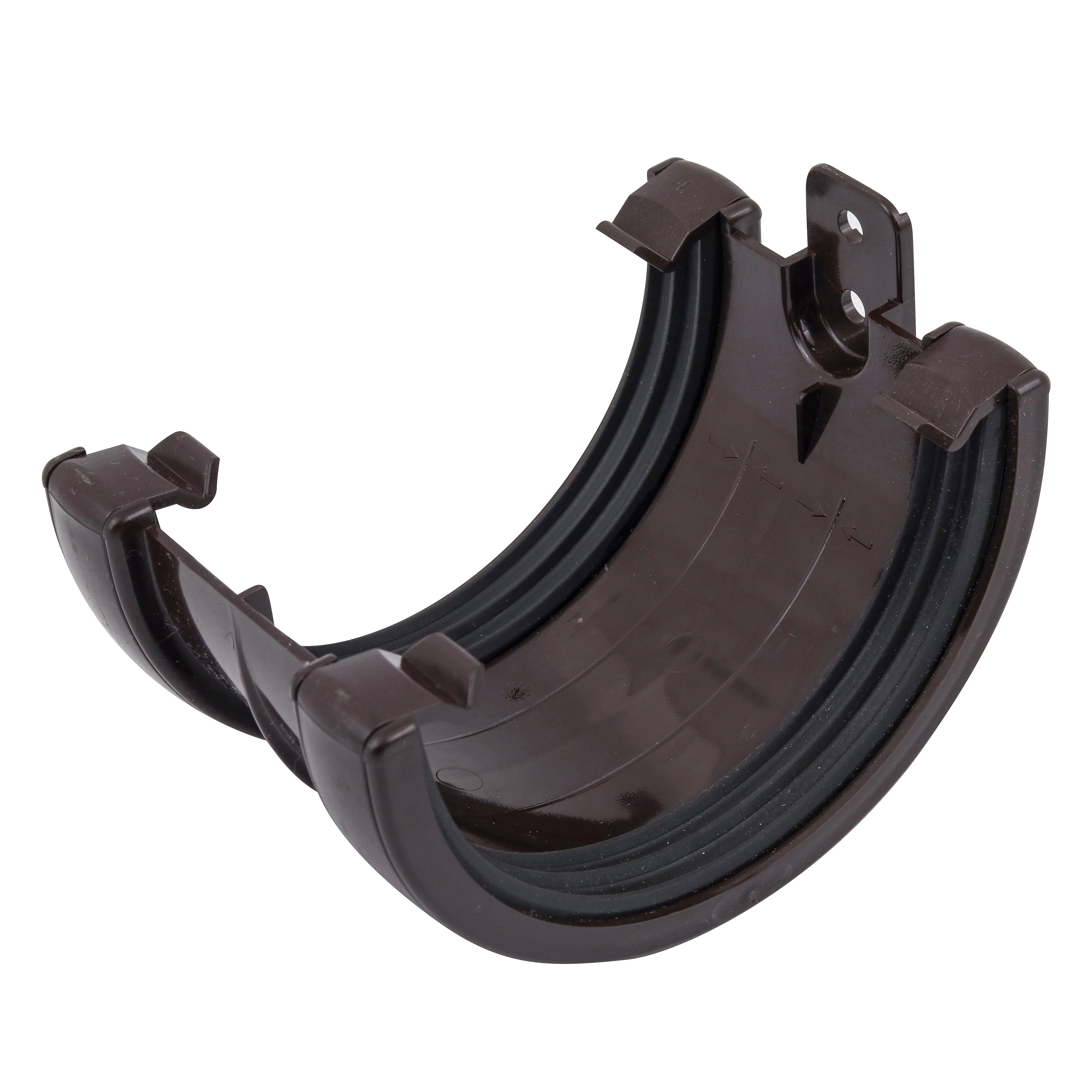 Emenda para Calha em PVC 7,8x14,1x10cm Marrom Classic Odem