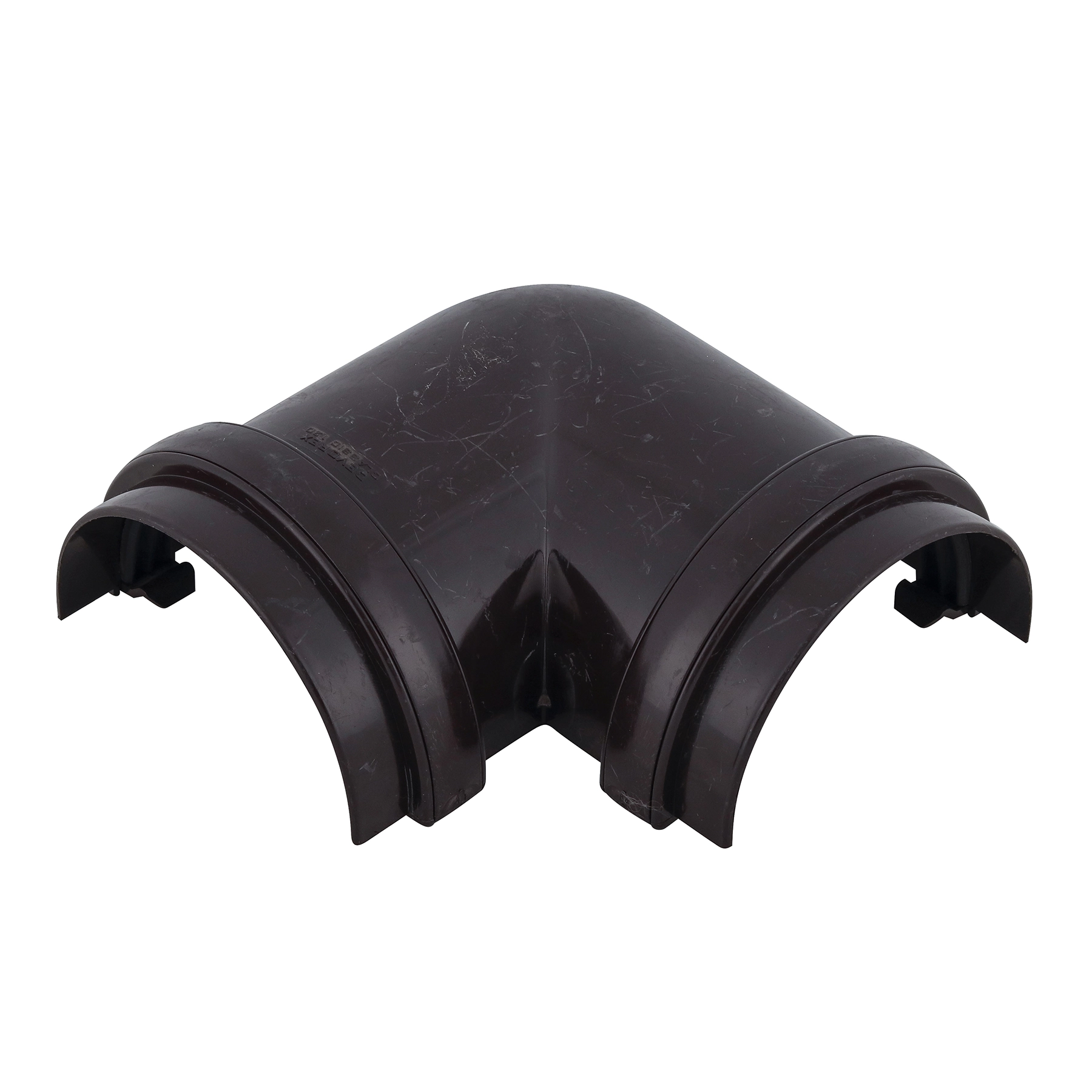 Esquadro para Calha em PVC 7,9x18,2x18,2cm Marrom Classic Tubular Ângulo 90° Odem