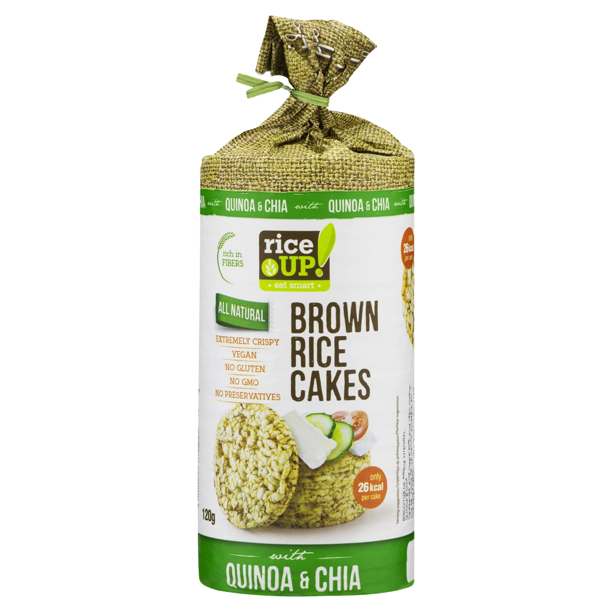 Biscoito De Arroz Integral Quinoa E Chia Rice Up Pacote 120g