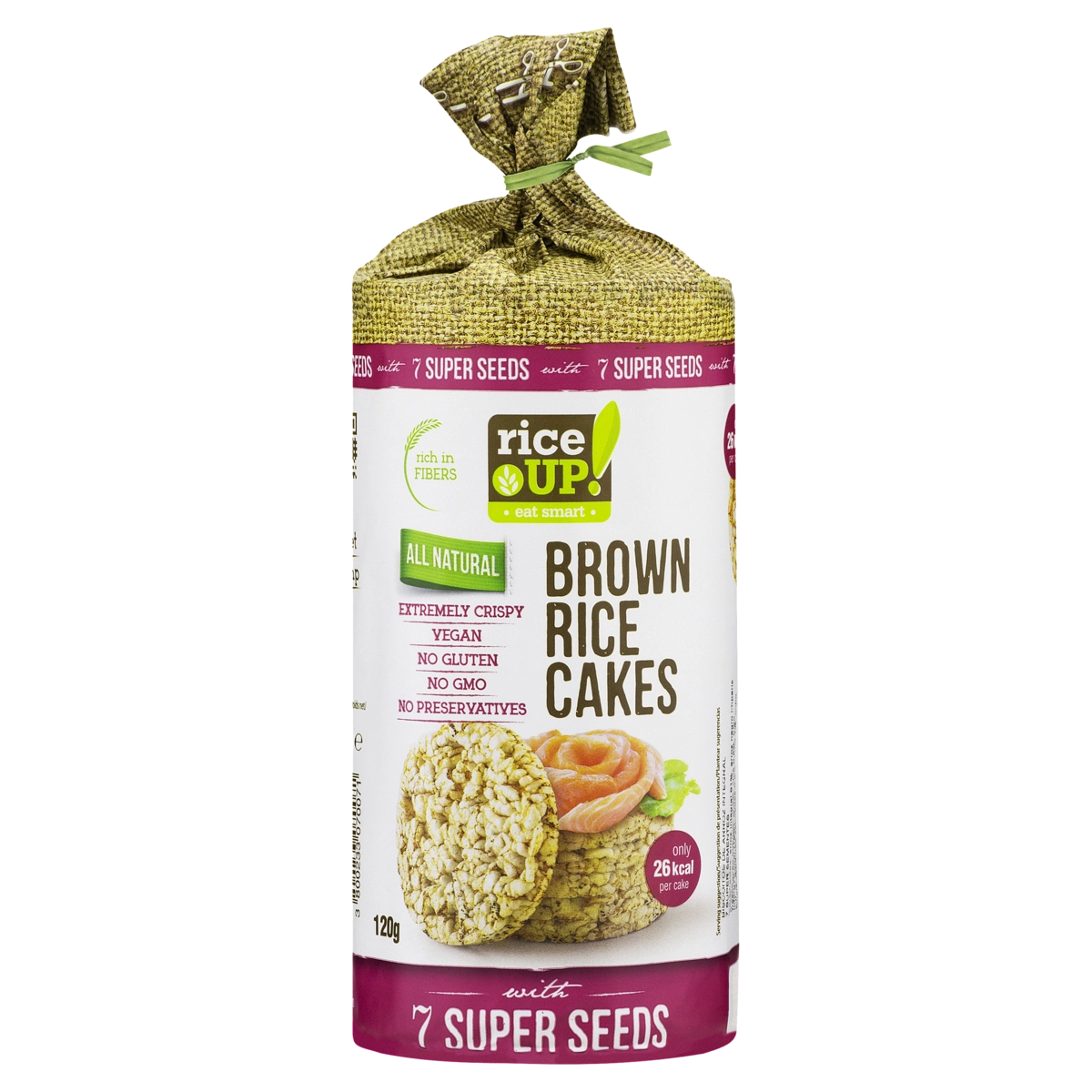 Biscoito De Arroz Integral 7 Super Sementes Rice Up Pacote 120g