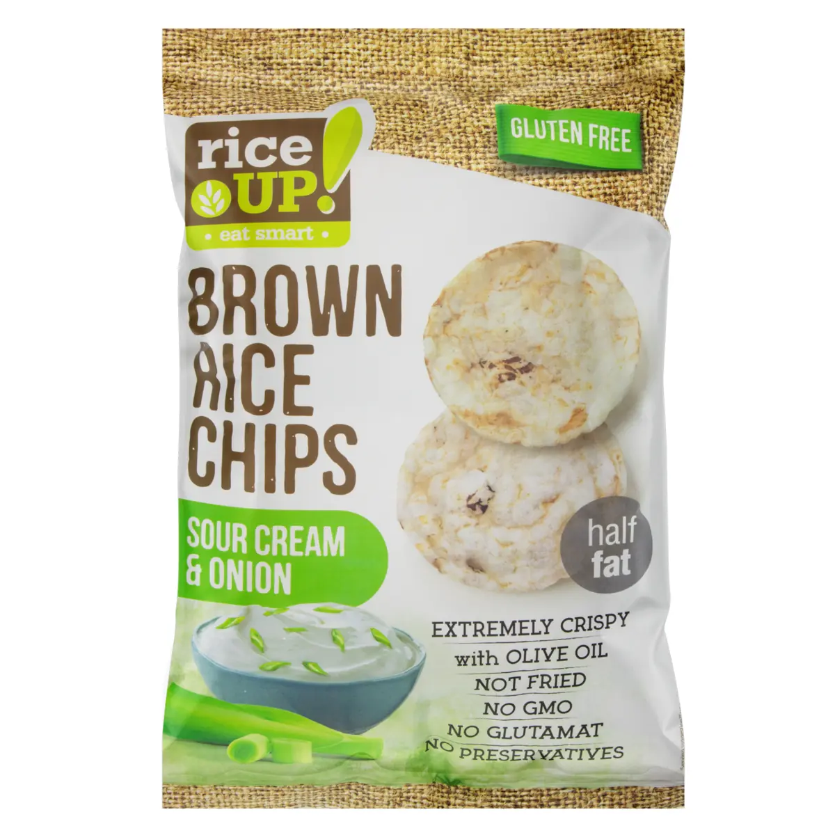 Chips De Arroz Creme E Cebola Rice Up Pacote 60g