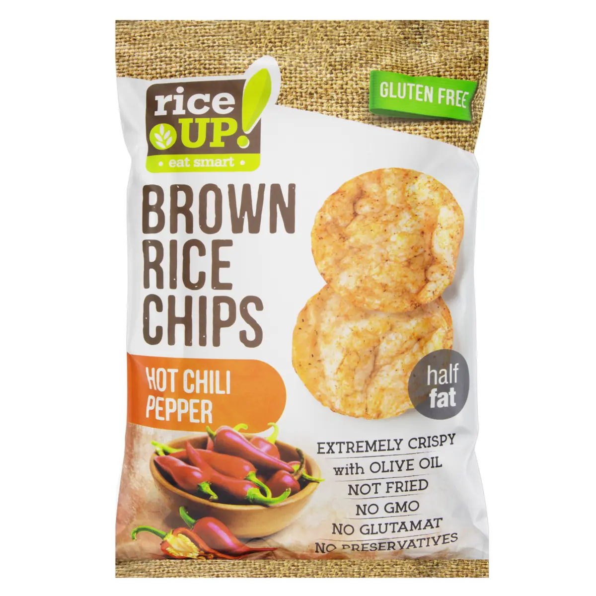 Chips De Arroz Pimenta Malagueta Rice Up Pacote 60g
