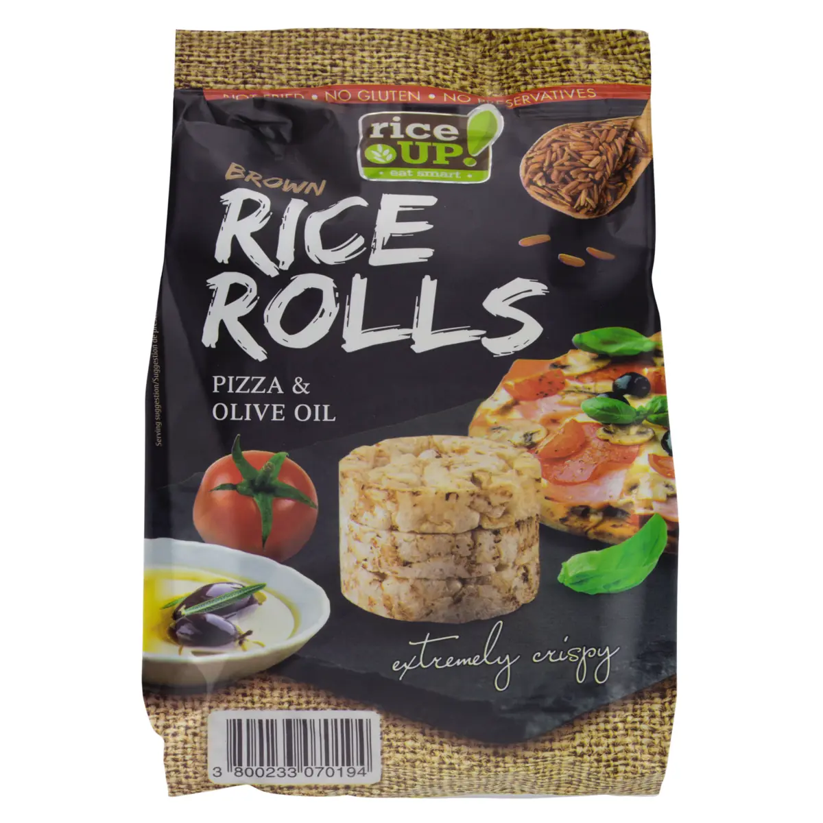 Biscoito De Arroz Pizza Azeite De Oliva Rice Up Pacote 50g