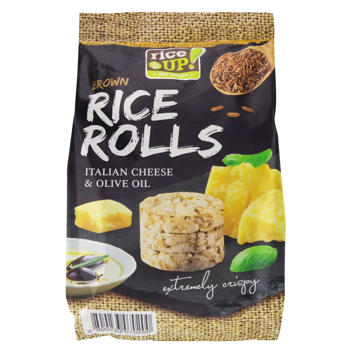 Biscoito De Arroz Queijo Italiano Azeite De Oliva Rice Up Pacote 50g