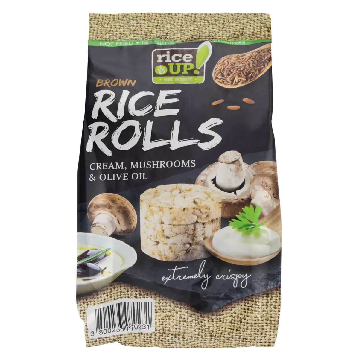Biscoito De Arroz Creme, Cogumelos Azeite De Oliva Rice Up Pacote 50g
