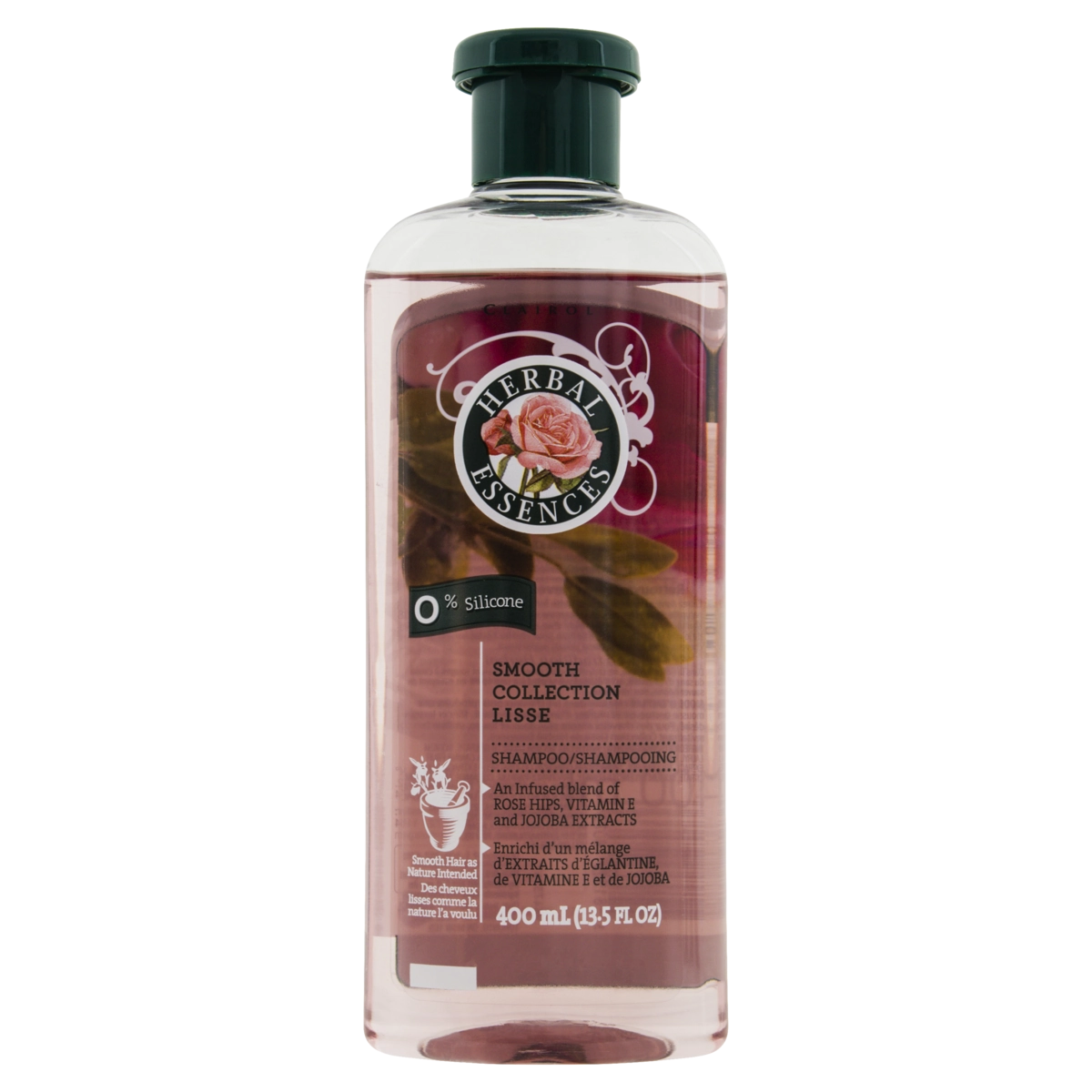 Shampoo Lisse Rosa Mosqueta, Vitamina E E Jojoba Herbal Essences Smooth Collection Frasco 400ml