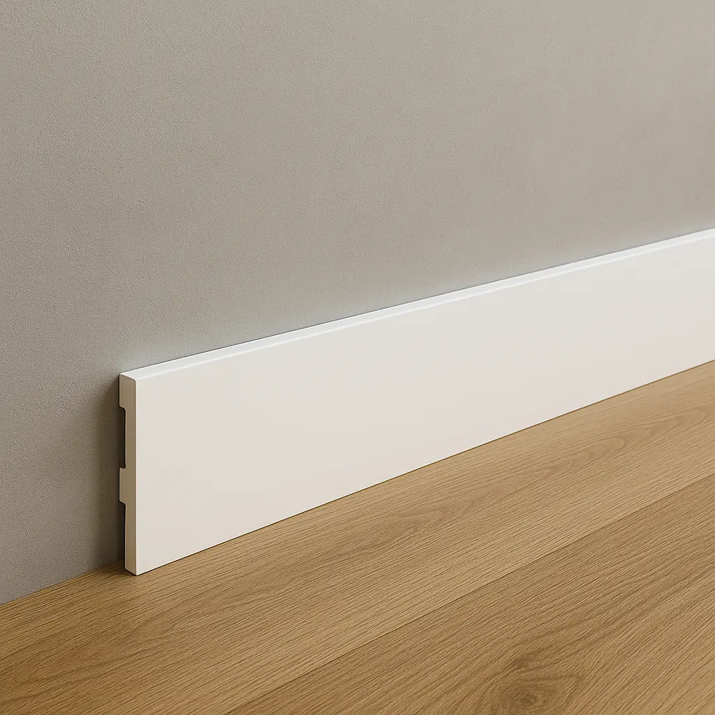 Kit 20 Barras Rodapé Poliestireno 15cm Liso Branco 2m Rm Decor
