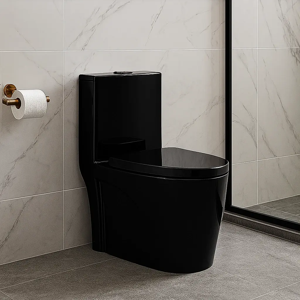 Vaso Sanitário Monobloco Preto Pex Magnus Produzido Em Cerâmica