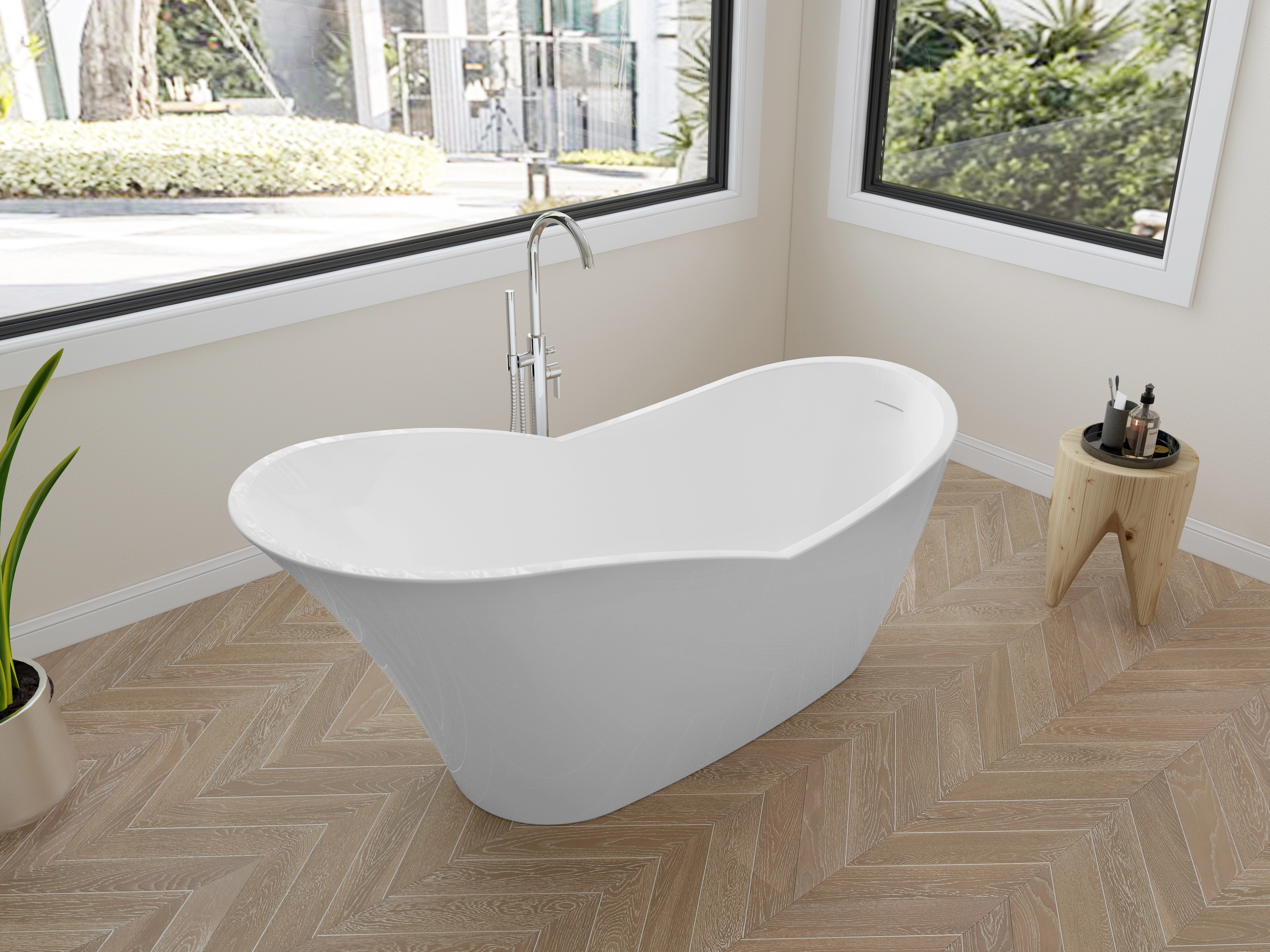 Banheira Luxo Freestanding Imersão Roma Branco 1,7m Pex