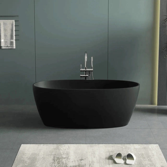 Banheira Luxo Freestanding Imersão Viena 170 Preto 1,7m Pex