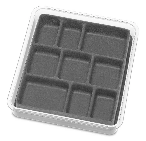 Whitmor 6483 4359 Grey, Stackable Jewelry Tray Collection 9 Section Jewelry Tray