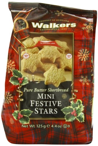 Walkers Shortbread Mini Festive Stars, 4.4 Ounce Pack Of 6