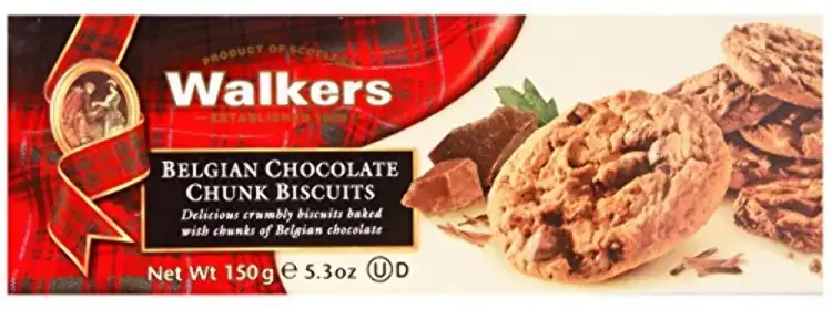 Biscoito Cookies WALKERS Com Pedaços De Chocolate Belga 150g