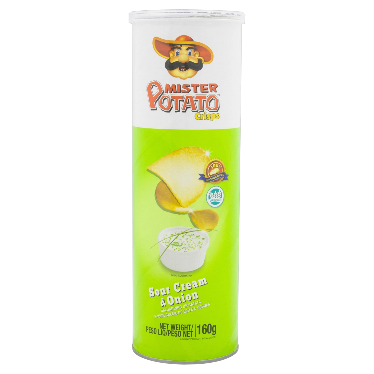 Salgadinho De Batata Creme De Leite Cebola Mister Potato Tubo 160g