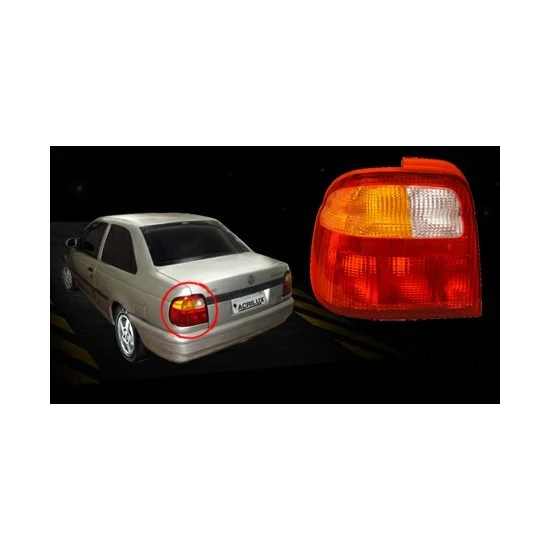 Lanterna Traseira VOLKSWAGEN LOGUS Lado Esquerdo Tricolor - ACRILUX 109911