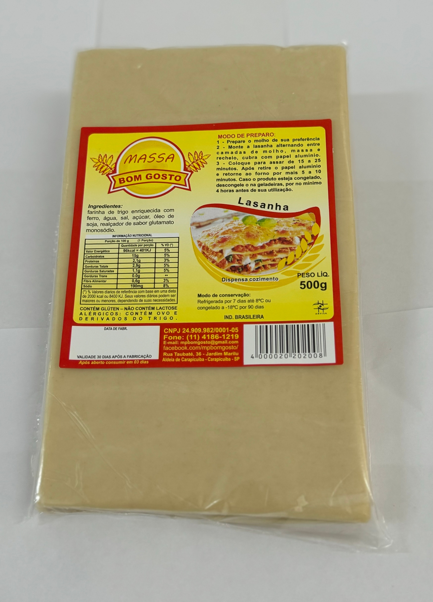 Massa P/lasanha 500gr