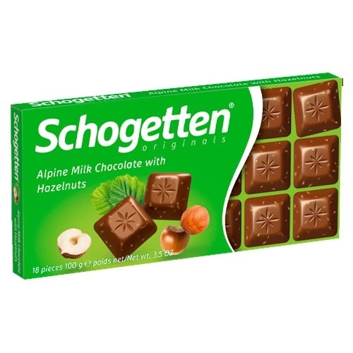 Barra Em Porções De Chocolate Com Pedaços De Avelã 100g