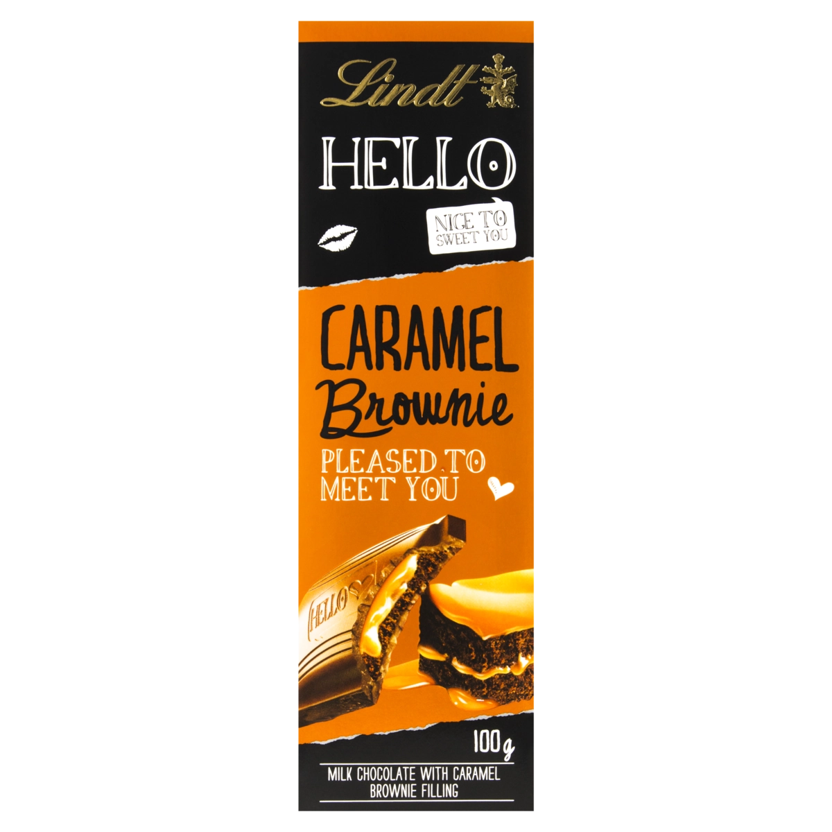 Chocolate Ao Leite Com Recheio De Caramelo E Brownie E Pedaços De Biscoito Lindt Caixa 100g