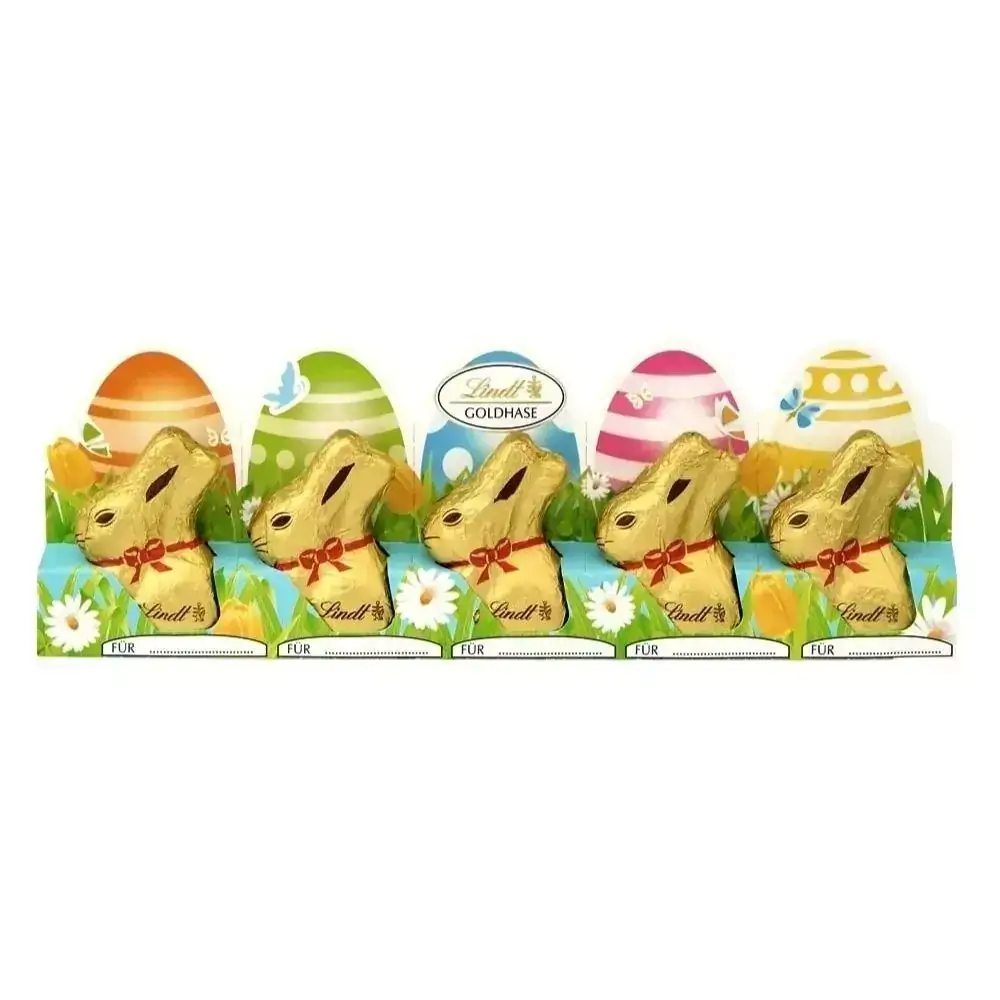 Lindt Páscoa Goldhase Bunny Ao Leite Cartela 5x10g