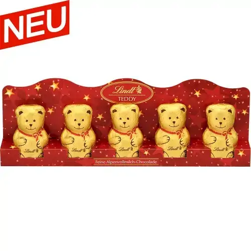 Chocolate Ao Leite Teddy Lindt 50g 5 Unidades