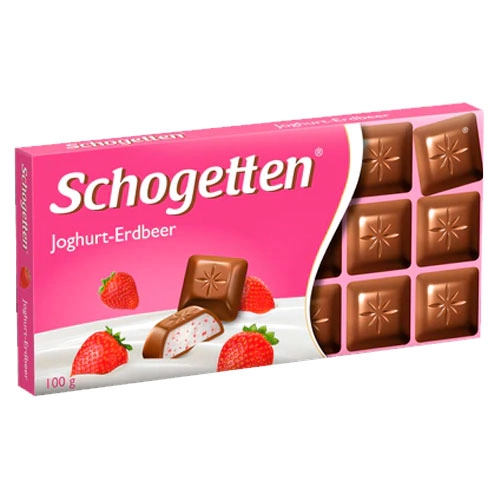 Chocolate Ao Leite Com Recheio De Iogurte Com Morango Schogetten Caixa 100g