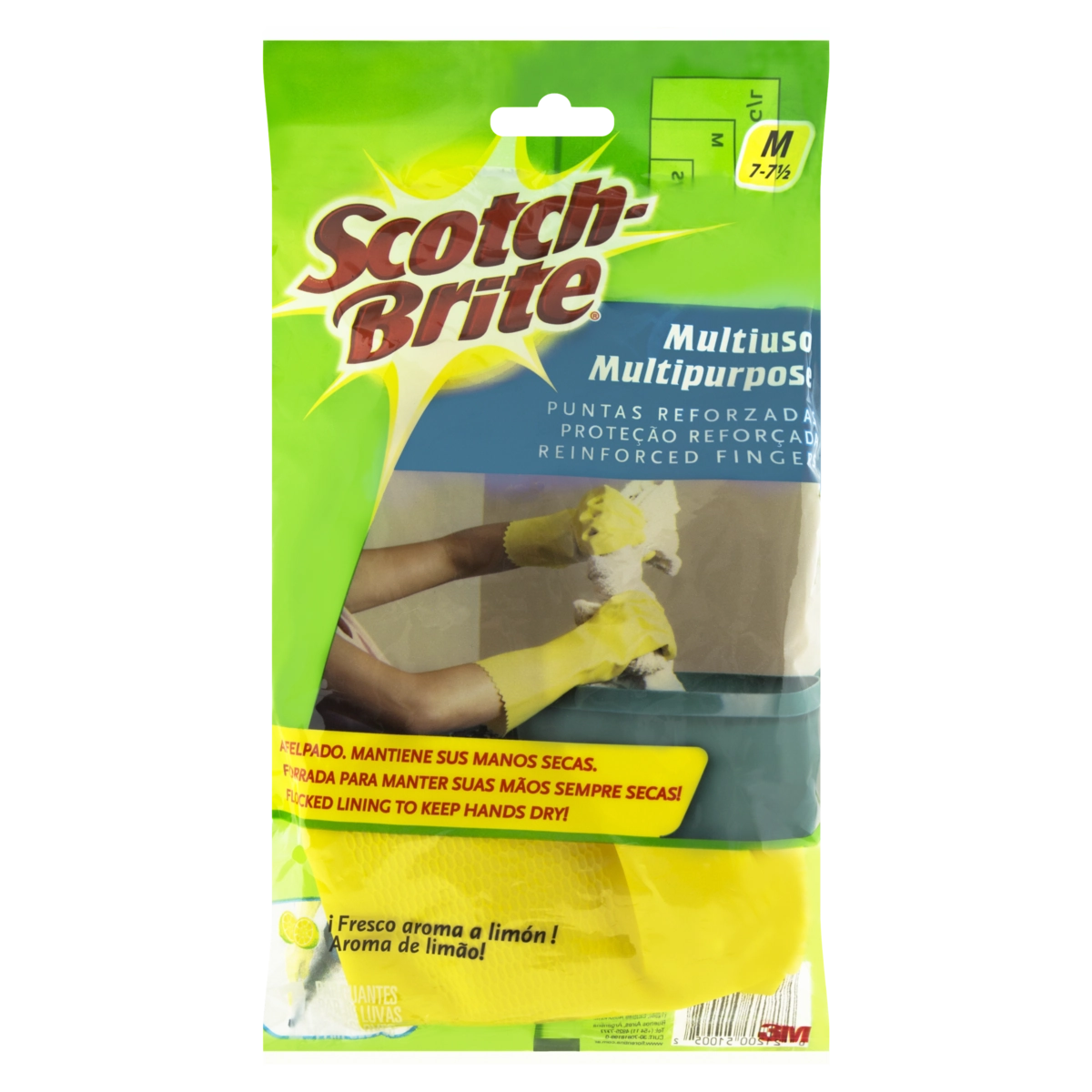 Luva Multiuso Limão Amarela Scotch Brite M