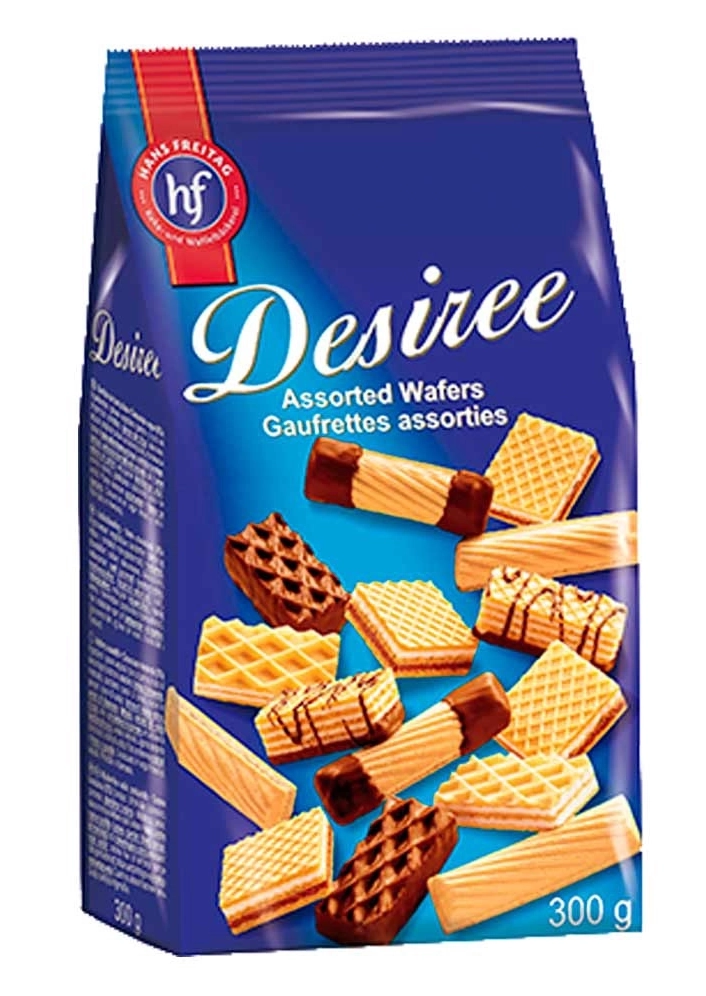 Biscoitos Wafer Sortidos 300g Desiree Cx 10 Uni