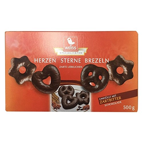 Biscoito Coberto Choc Amargo Brezeln Lebkuchen 500g