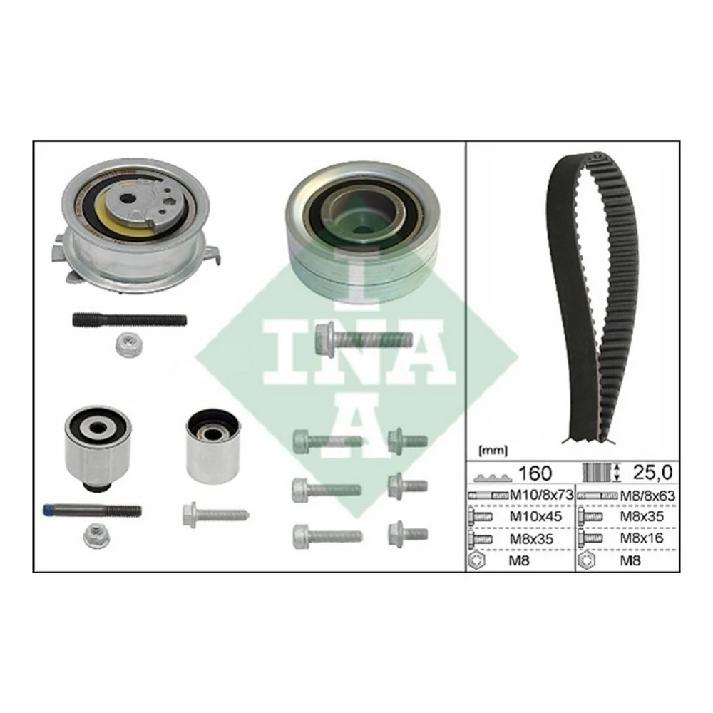Kit Correia Dentada VOLKSWAGEN AMAROK 160 Dentes - INA 5300550100