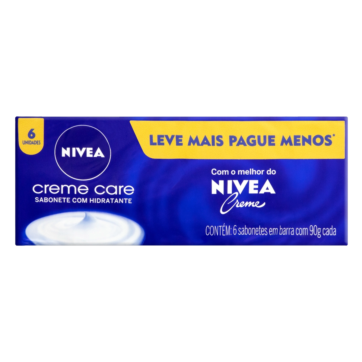 Pack Sabonete Barra Hidratante Nivea Creme Care Caixa 6 Unidades 90g Cada Leve Mais Pague Menos