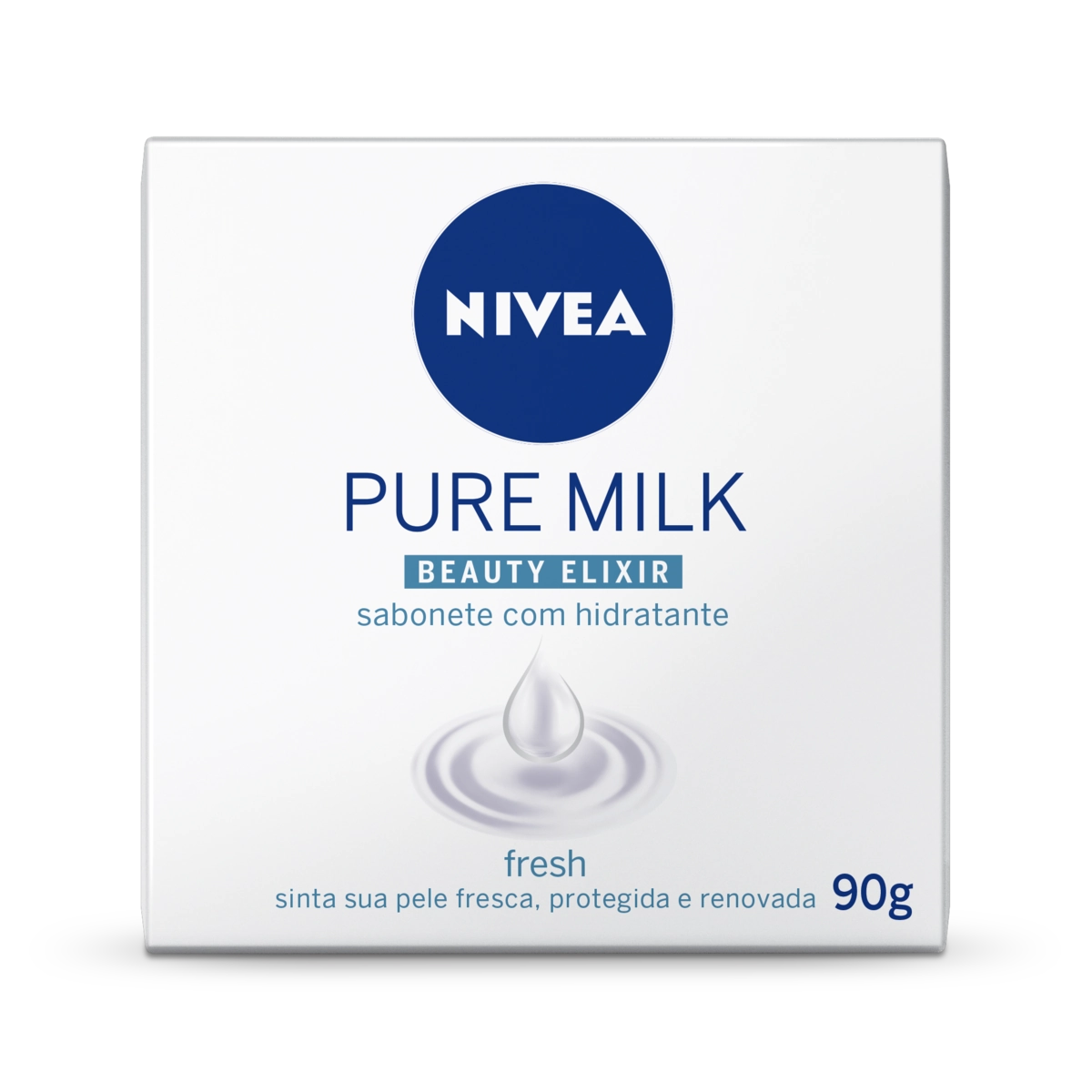 Sabonete Barra Hidratante Fresh Nivea Pure Milk Beauty Elixir Caixa 90g