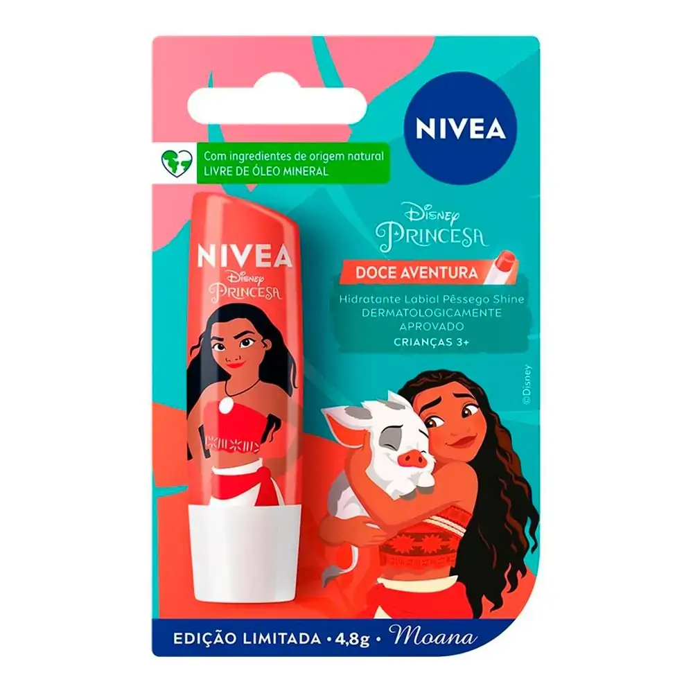 Hidratante Labial Nívea Disney Moana Pêssego 4,8g