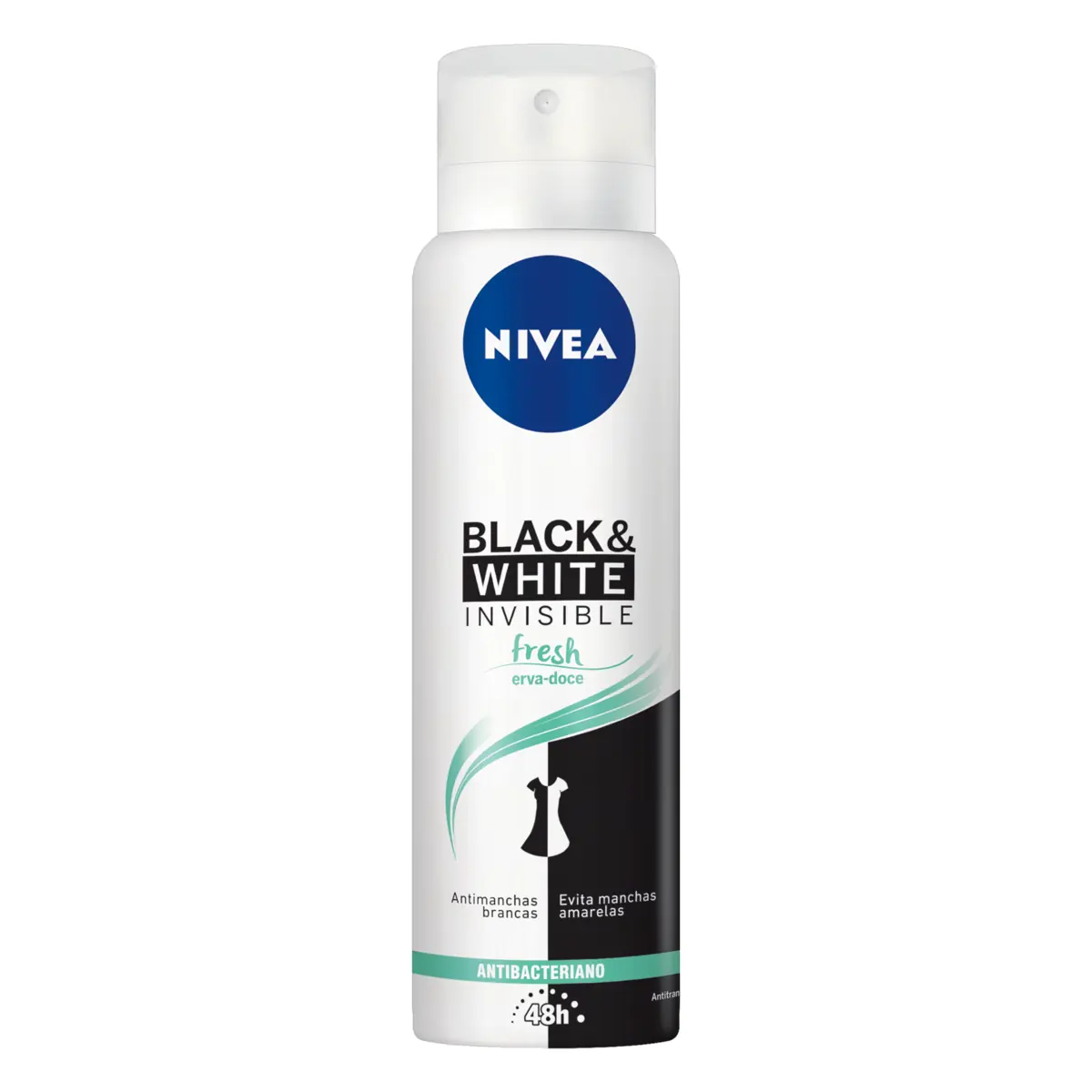 Antitranspirante Aerossol Fresh Erva Doce Nivea Invisible For Black White 150ml Spray