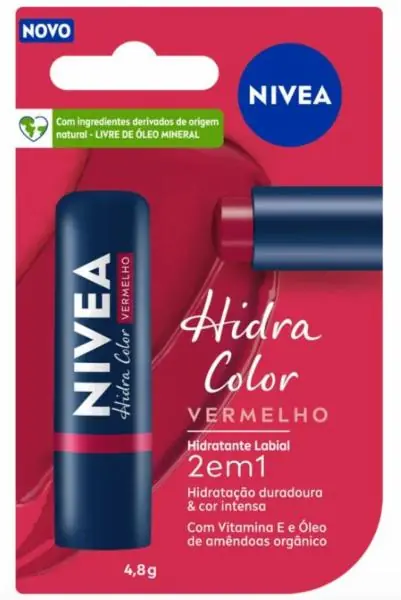 Hidratante Labial Nivea Hidra Color 2 Em 1 Vermelho 4,8g 2/2